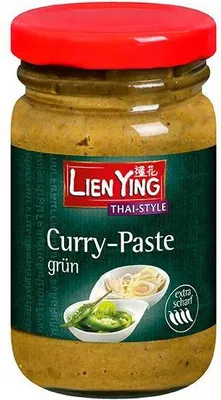 Produktbild von Lien Ying Curry-Paste grün 125 G Glas Glutenfrei Lactosefrei Extra scharfe Würzpaste