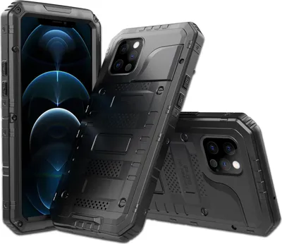 Obrázek produktu pro Cadorabo pouzdro pro Apple iPhone 12 PRO v černé barvě Robustní 360° ochranný kryt obrazovky Outdoor Heavy Duty Protective Case