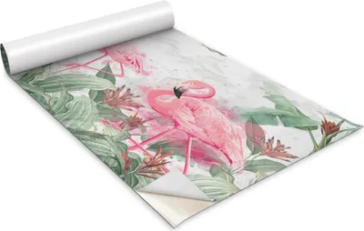 Zdjęcie produktu dla Folia samoprzylepna - Okleina meblowa - Dekoracyjna - Do mebli - Tapeta - Naklejka - Folia - Stado flamingów - 100 x 50 cm