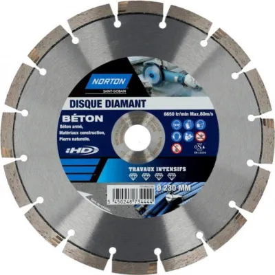 Image de Disque diamant intensif segmenté pour matériaux de construction NORTON,Diam230mm