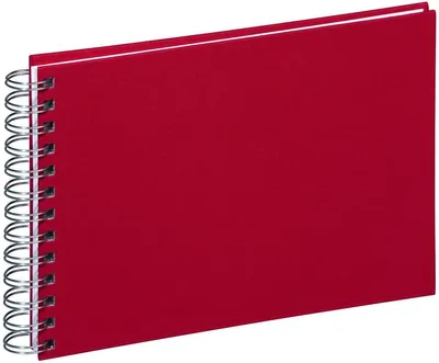 Produktbild von Spiralalbum 24x17cm 40 Seiten rot Packung mit 12 Stück