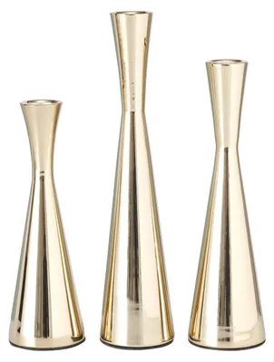 Produktbild von Boltze Gruppe Cone Kerzenleuchter gold 3tlg