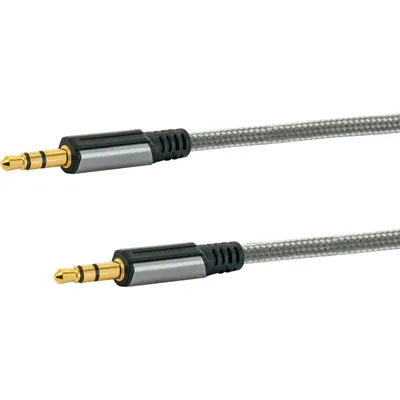 Produktbild von Schwaiger AINSTEIN Premium Audio Anschlusskabel 3,5 mm Buchse Aux KabelBuchse Stecker an Buchse Stecker 1,5 m Space Grau