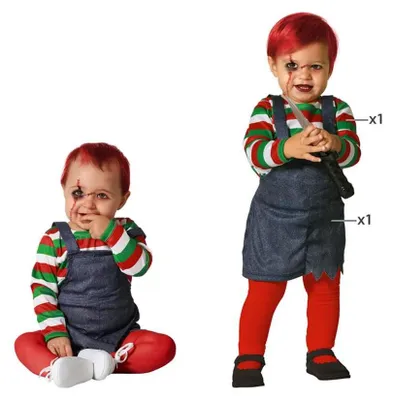 Image de Atosa - Costume de poupée ensanglantée, multicolore, 6-12 mois, enfants, multicolore, 6-12 mois