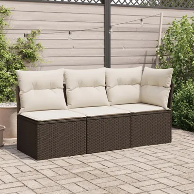 Produktbild von "im Sonderangebot" Gartensofa - CLORIS - Balkonmöbel - Gartenmöbel Set - ohne Armlehnen mit Kissen Braun Poly Rattan - 55x62x69 cm DEMöbel 6719651
