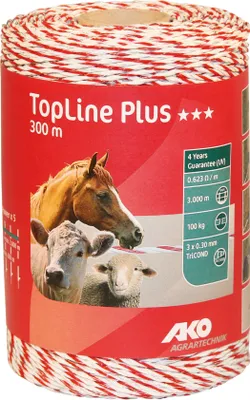 Produktbild von 300 m Weidezaunlitze TopLine 3 x 0,30 mm TRICOND Bruchlast 100 kg Elektrozaun