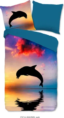 Produktbild von Good Morning Kinder Bettwäsche Delfin - 135x200 cm - 100% Baumwolle