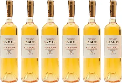 Produktbild von Samos Vin Doux 6x 0,75l Likörwein weiß süß P.D.O. | 15% Vol. | + 20ml Jassas Olivenöl
