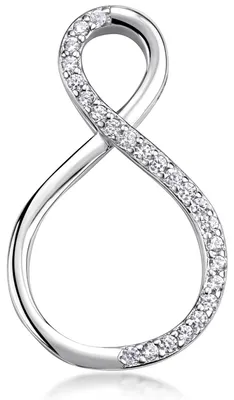 Produktbild von MATERIA by Matthias Wagner Unendlichkeitszeichen Kette mit Anhänger Silber 925 rhodiniert mit Zirkonia KA-223