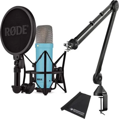 Produktbild von Rode NT1 Signature Blue Mikrofon mit PSA1 Studio Gelenkarm Schwarz