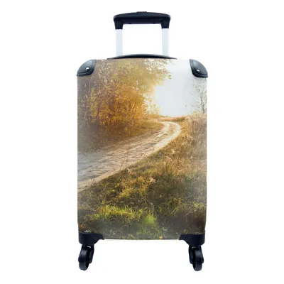 Produktbild von MuchoWow® Koffer Handgepäck Trolley Rollkoffer Kleine Reisekoffer mit 4 Rollen - Weg - Natur - Baum - Cabin Size < 55x40x23 cm & 55x40x20 cm - Fotokoffer - Kabinenkoffer - Boardgepäck - Reise-Box - Reisekoffer - Reisegepäck - Koffer mit Bild - Trolley für Kinder