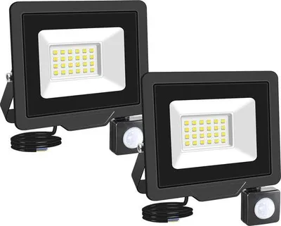 Immagine prodotto di Lampada da esterno con sensore di movimento PIR a 2 moduli, 20 W, 2000 lumen, impermeabile