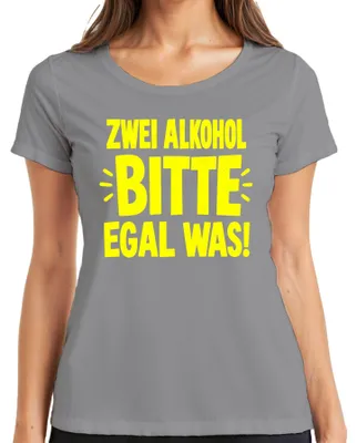 Immagine prodotto di Due birre, per favore. Divertimento, festa, Maiorca, addio al nubilato, birra, t-shirt da donna, grigio, taglia XL