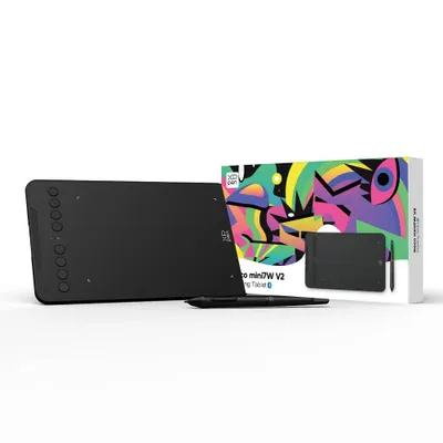 Produktbild von XPPen Deco mini7W V2 Kabelloses Grafiktablett, Bluetooth 5.0, 16384 Druckstufen, 8 Shortcuts, kompatibel mit Windows, macOS, Android.