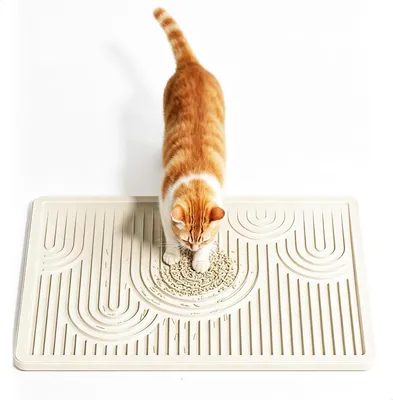 Imagen del producto de Alfombrilla para gatos, resistente a salpicaduras, 42 x 29 cm, antideslizante, para uso en interiores