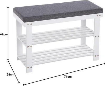 Produktbild von Famanu Schuhregal mit 2 Ebenen, stabiler Organizer für Flur und Wohnzimmer - 71 x 29 x 49 cm