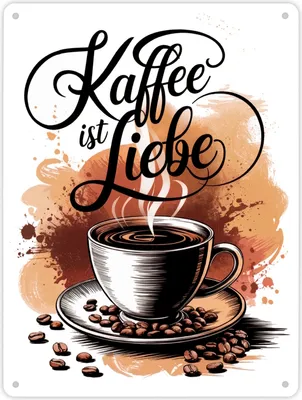 Produktbild von Kaffee ist Liebe Metallschild XL in 21x28 cm für Kaffeeliebhaber