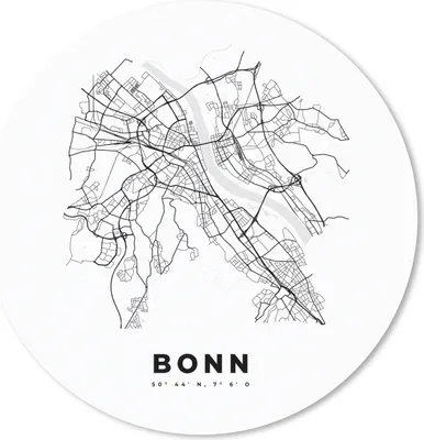 Produktbild von MuchoWow® Mauspad Mousepad Stadtplan - Deutschland - Schwarz und weiß - Bonn - Karte 50x50 cm - Mousepads - Maus Mat - Pad - Mausunterlage - Vinyl