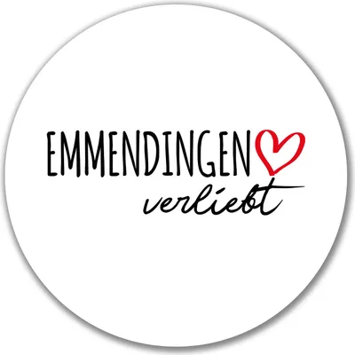 Produktbild von Huuraa Aufkleber Emmendingen verliebt 10cm rund Sticker Geschenkidee