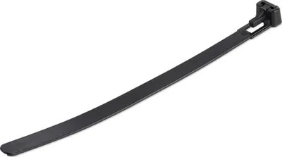 Produktbild von StarTech.com Wiederverwendbare Kabelbinder de 15cm - 7 mm de breit, 35 mm de Durchmesser, halten 22 kg de Zugkraft aus, de Nylon, für innen/außen, 94V-2/UL, Packung de 100 - schwarz