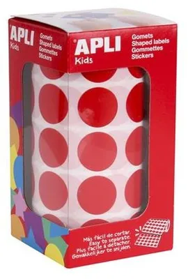 Productafbeelding van agipa apli Kids Stickers, creatieve "ronde" stickers, op rol, rood
