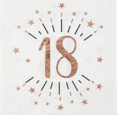 Produktbild von 10 Servietten Geburtstag 18 rosegold