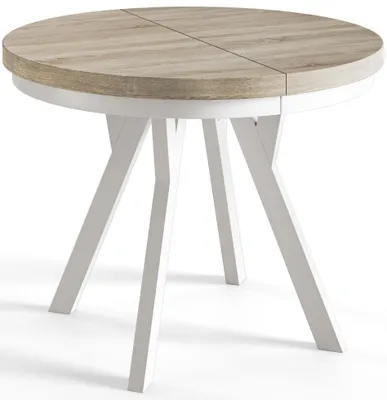 Produktbild von Esstisch Rund Evo, Moderner Esstich Ausziehbar, Tisch mit Stabile Konstruktion, Durchmesser 80 - 130 cm, Farbe Sonoma