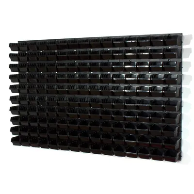 Image de 150 bacs gerbables avec étagère murale 120 x 80 cm | étagère murale de stockage