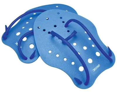 Productafbeelding van Zwempaddles Hand - Zwemaccessoires - Kracht Training - Geperforeerde Bladen - Maat M - Blauw