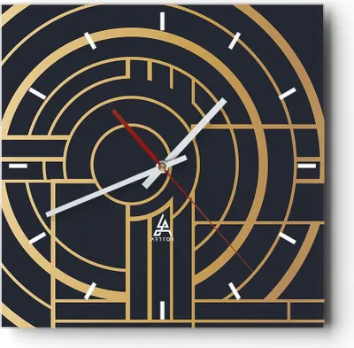 Produktbild von Wanduhr - Quadrat - Glasuhr - Abstraktion Stück Modern - 30x30cm - Schleichendes Uhrwerk - Lautlos - zum Aufhängen bereit - Dekoration Modern - Wanddekoration aus Glas - C3AC30x30-4640