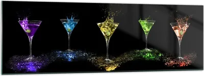 Produktbild von Bilder auf glas - Cocktail trinken Alkohol Glas - 160x50cm - Glasbilder - Wandbilder - Kunstdruck - zum Aufhängen bereit - Wanddekoration aus Glas - Glas Bilder - Wandbild auf Glas - GAB160x50-0442