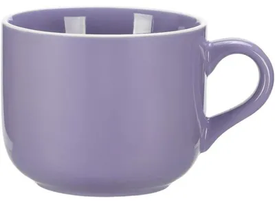 Productafbeelding van XXL keramische beker van 650 ml met handvat - Jumbo beker voor koffie, thee, muesli, soepen - Lila