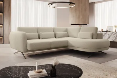 Produktbild von DOMO-HOME Ecksofa mit Schlaffunktion ILUSIO L – Modernes Ecksofa mit hoher Sitzkomfort 250x205cm | Verstellbare Rückenlehne | Hochwertige Materialien und stilvolles Design | Farbe creme | Links