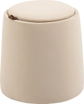 Produktbild von 2-in-1 Hocker in Samtoptik inklusive Stauraum und abnehmbaren Deckel Φ44 cm x 47,5 cm Beige