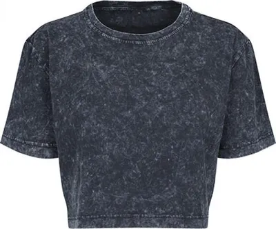 Zdjęcie produktu dla Koszulka damska "Build Your Brand Ladies" Acid Washed Cropped Tee