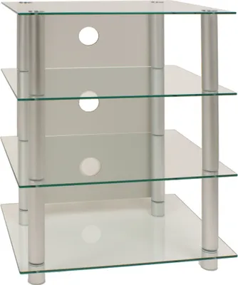 Produktbild von VCM Hifi Möbel | Rack Schrank Phono Regal | Alusäulen Glasböden | Maße H. 70 x B. 59 x T. 49 cm | Phono Mediaregal - Blados
