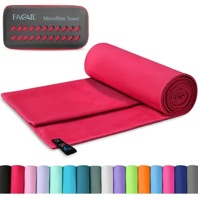 Produktbild von Mikrofaser Handtuch Rot XXL 180x90cm Schnelltrocknend Kompakt mit EVA Box