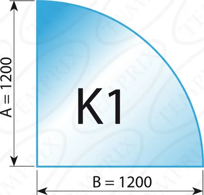 Produktbild von Kaminbodenplatte Transparent Form K1  1200 x 1200 x 6mm - (Tragkraft bis 700 Kg)