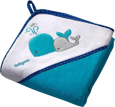 Obrázek produktu pro BabyOno osuška velur s kapucí 100x100 cm - modrá