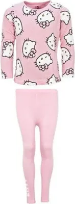 Produktbild von Hello Kitty Kinder Mädchen Schlafanzug Set – Rosa & Grau – Rosa / 110