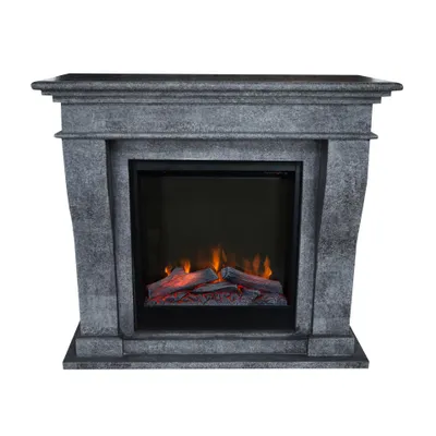 Image de Xaralyn cheminée électrique - Kreta ELE-SBU - noir pierre naturelle - 1500 Watt chauffage - avec télécommande - cheminée encastrable inclus - cheminée décorative