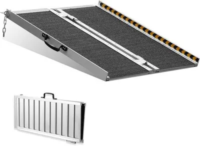 Produktbild von Famanu Rollstuhlrampe - Tragfähigkeit 800 lbs - 72 Zoll - Faltbar - Rutschfest
