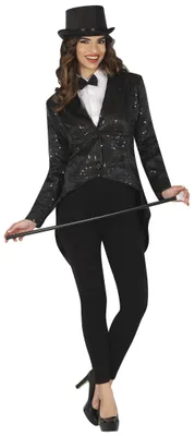Produktbild von FIESTAS GUIRCA | Kostüm Frackjacke Damen - Schwarz - Pailletten M 38-40