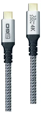 Produktbild von 2GO 797512 USB Kabel 1,2 m USB 3.2 Gen 2 (3.1 Gen 2) USB C Schwarz