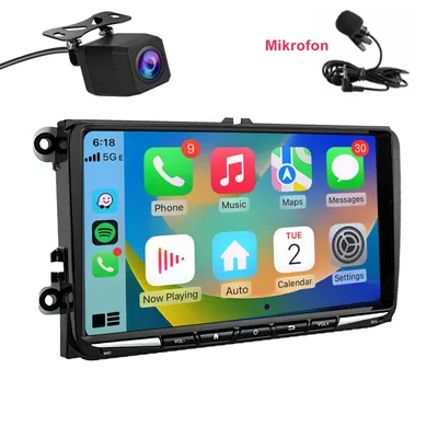 Produktbild von 128GB Autoradio für VW Golf Passat B6/B7 Tiguan 5N Caddy RCD300 Mit Mic kamera CarPlay Android Auto 4G WiFi GPS Navi 8Kern RDS DSP DAB+ BT 9 Zoll