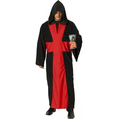 Produktbild von Herren Satan Priester Kostüm (Robe mit rotem Kreuz) Rubies Größe: L (ca. 50-54)