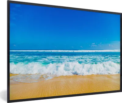 Produktbild von MuchoWow® MuchoWow® Gerahmtes Poster Strand - Meer - Blau 60x40 cm - Poster mit zchwarzem Bilderrahmen - Printing - Wanddeko Schlafzimmer