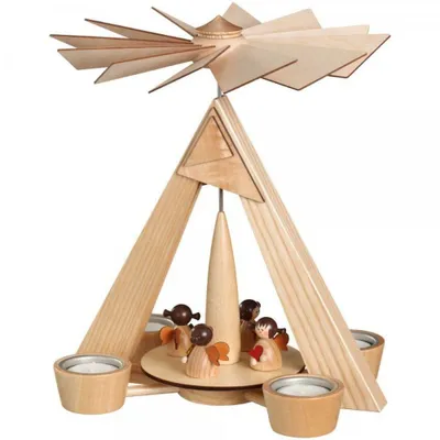 Produktbild von Teelichtpyramide Engelchen natur BxHxT 24,5x29x24,5cm NEU