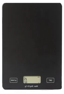 Produktbild von Digitale Küchenwaage – Lebensmittelwaage, Kochwaage – Präzises Abwiegen – Automatische Abschaltung – 1 g bis 5 kg – Schwarz