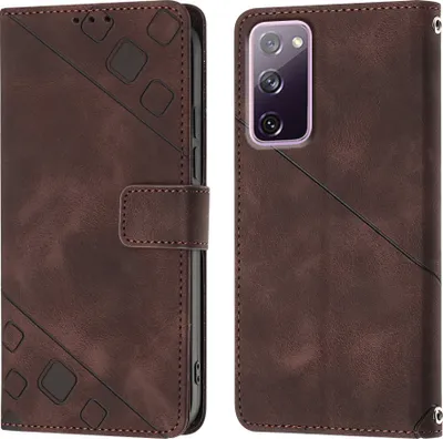 Produktbild von Hülle für Samsung Galaxy S20 FE Prägung Flip Leder Brieftasche Schutzhülle mit Ständer Braun